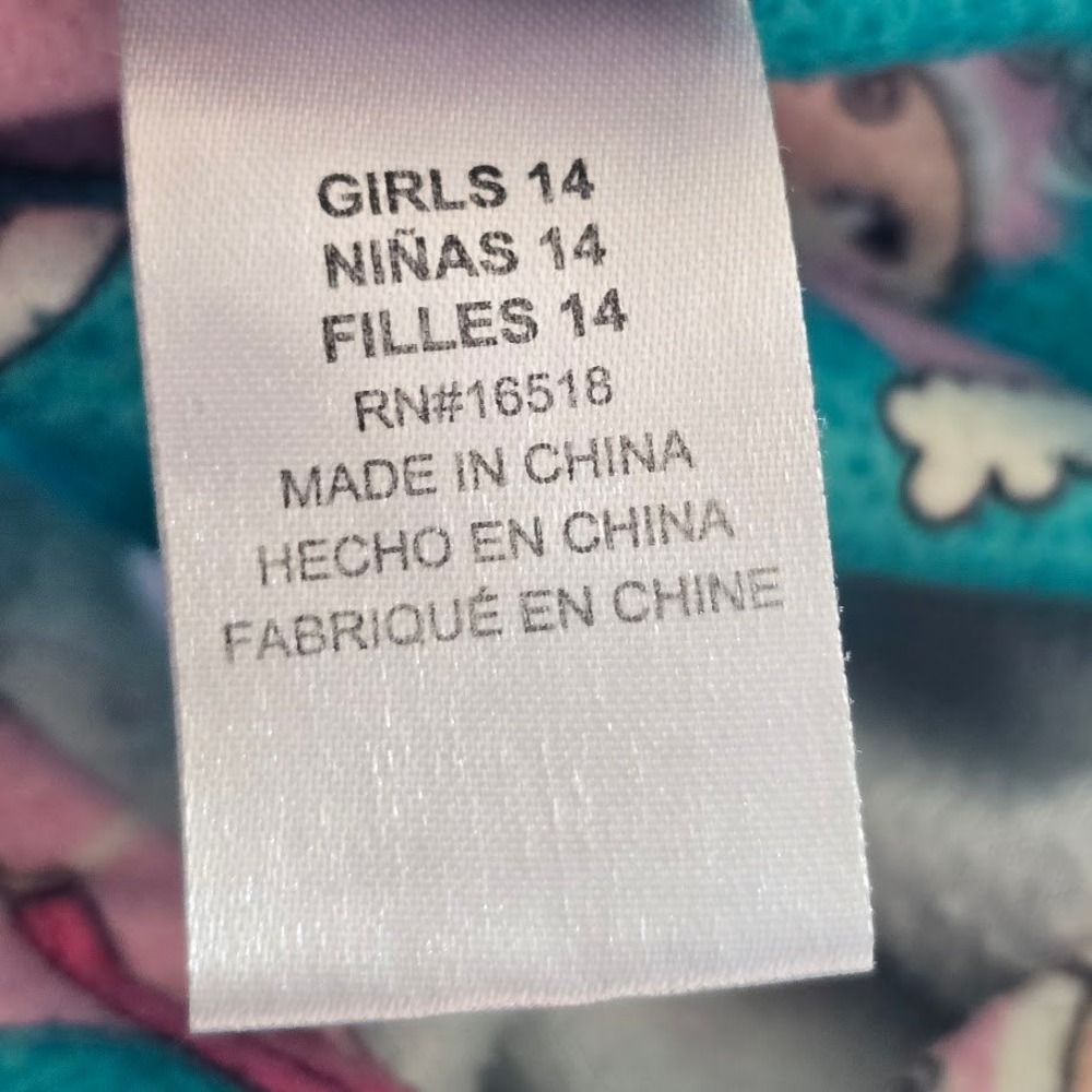 Dollie & Me Pajama Set Kids Size 14 Teal Blue Pink Doll Snowflake Fleece Cozy - Picture 11 of 13